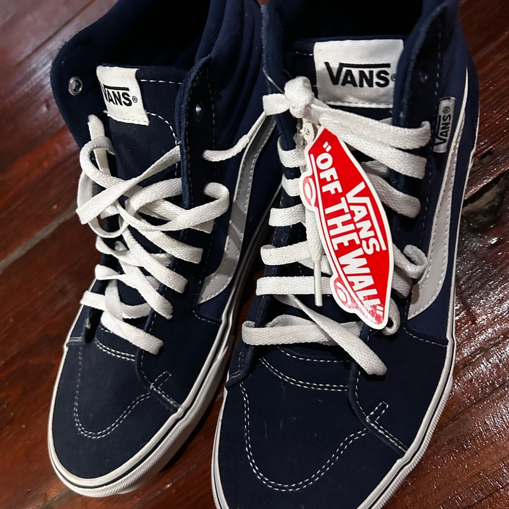 Vans Dark Blue High-Tops with White Details